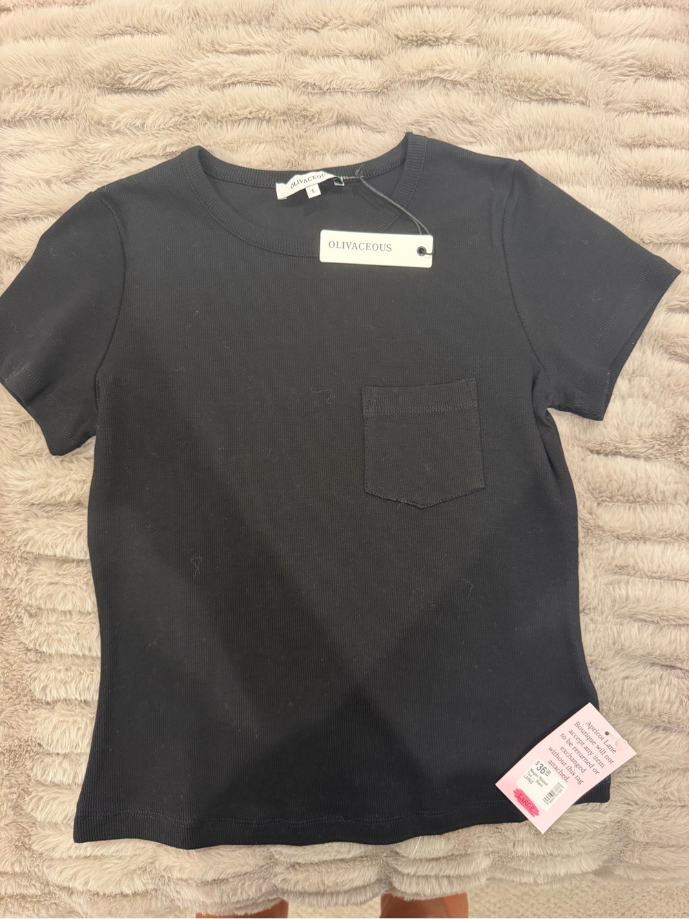 Olivaceous Kids Black Short-Sleeve Pocket Tee